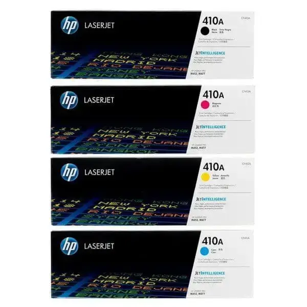 Kit toner HP 410A couleur CMYK noir cyan magenta jaune pour imprimante HP M452 M477